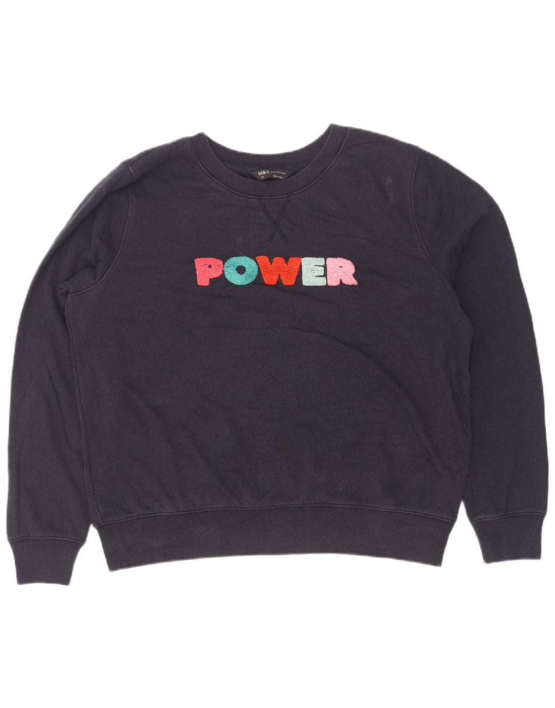 Marks & Spencer Sweat-shirt graphique pour femme UK 14 Large Bleu marine