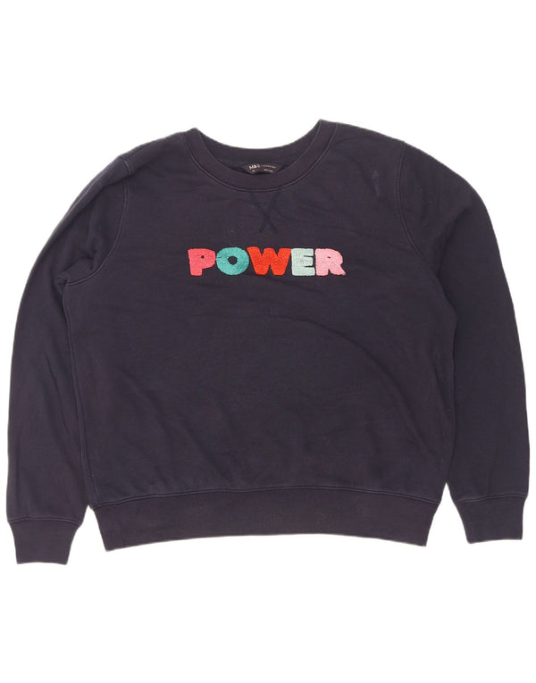 Marks & Spencer Sweat-shirt graphique pour femme UK 14 Large Bleu marine