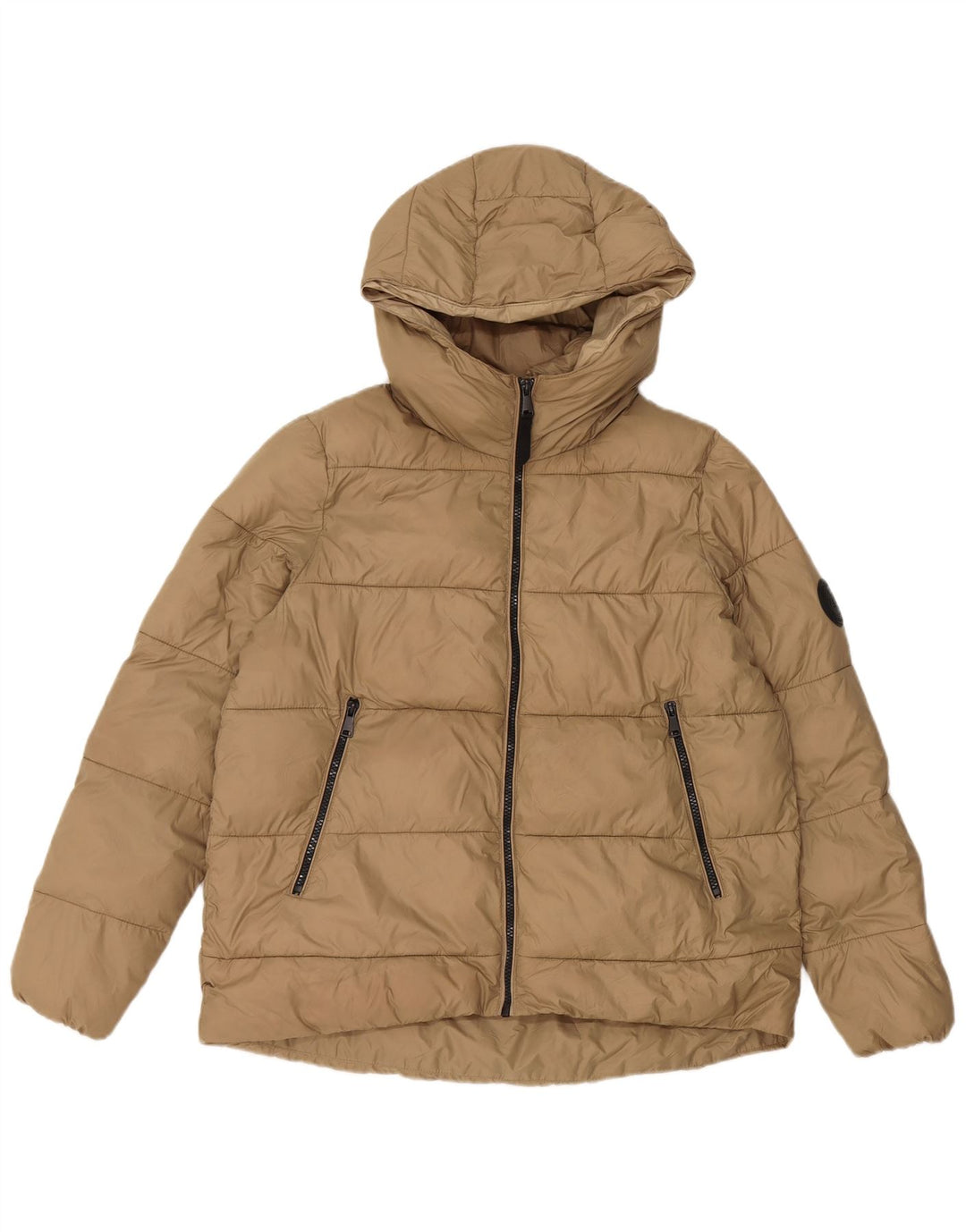 Zara Veste matelassée à capuche pour homme UK 36 Small Beige