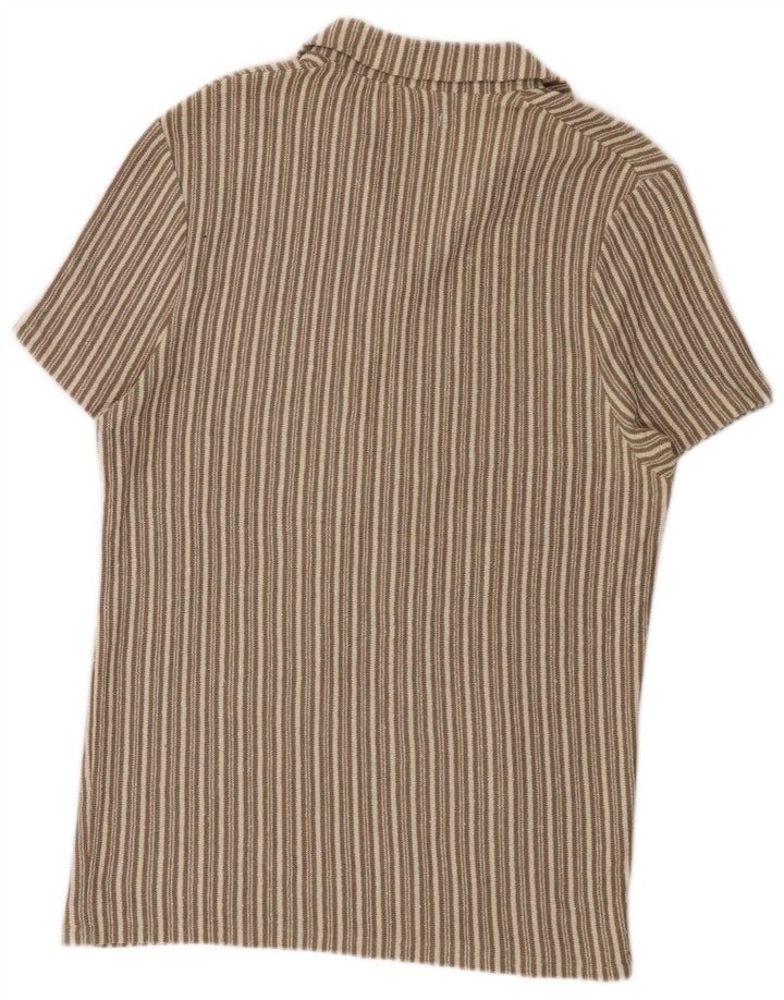 Zara Polo Homme Large Beige Rayé
