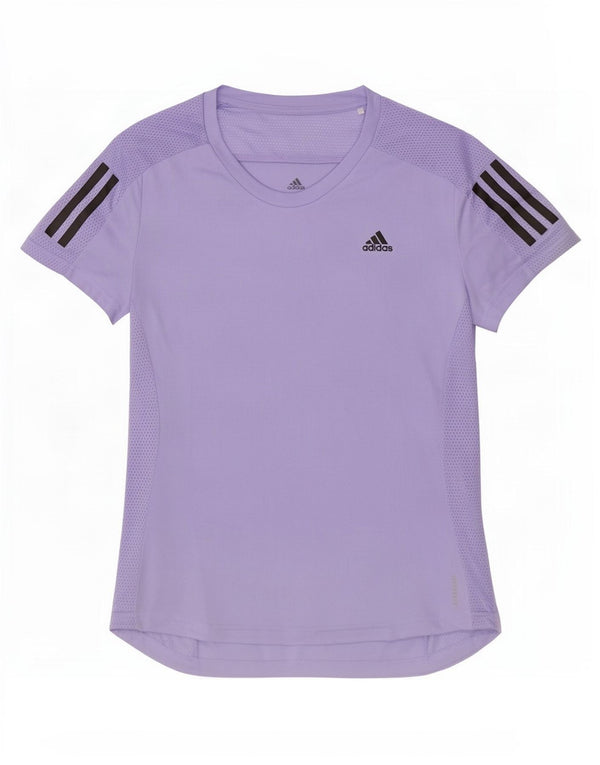 Adidas Womens Aeroready T-Shirt Top UK 12/14 Medium Purple Polyester