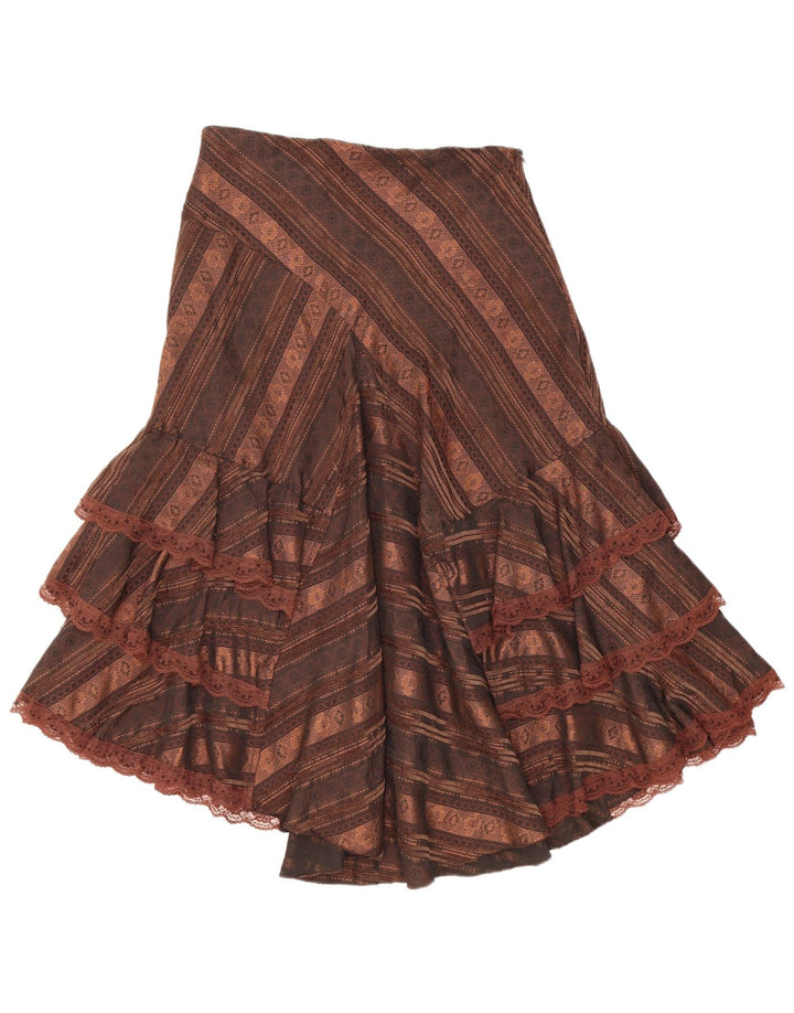 Zorbe Jupe asymétrique à plusieurs niveaux pour femme EU 38 Medium W30 Marron rayé