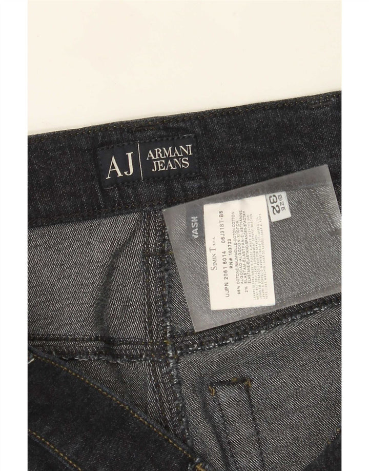 Armani Femme Jean Droit W32 L34 Bleu Marine Coton