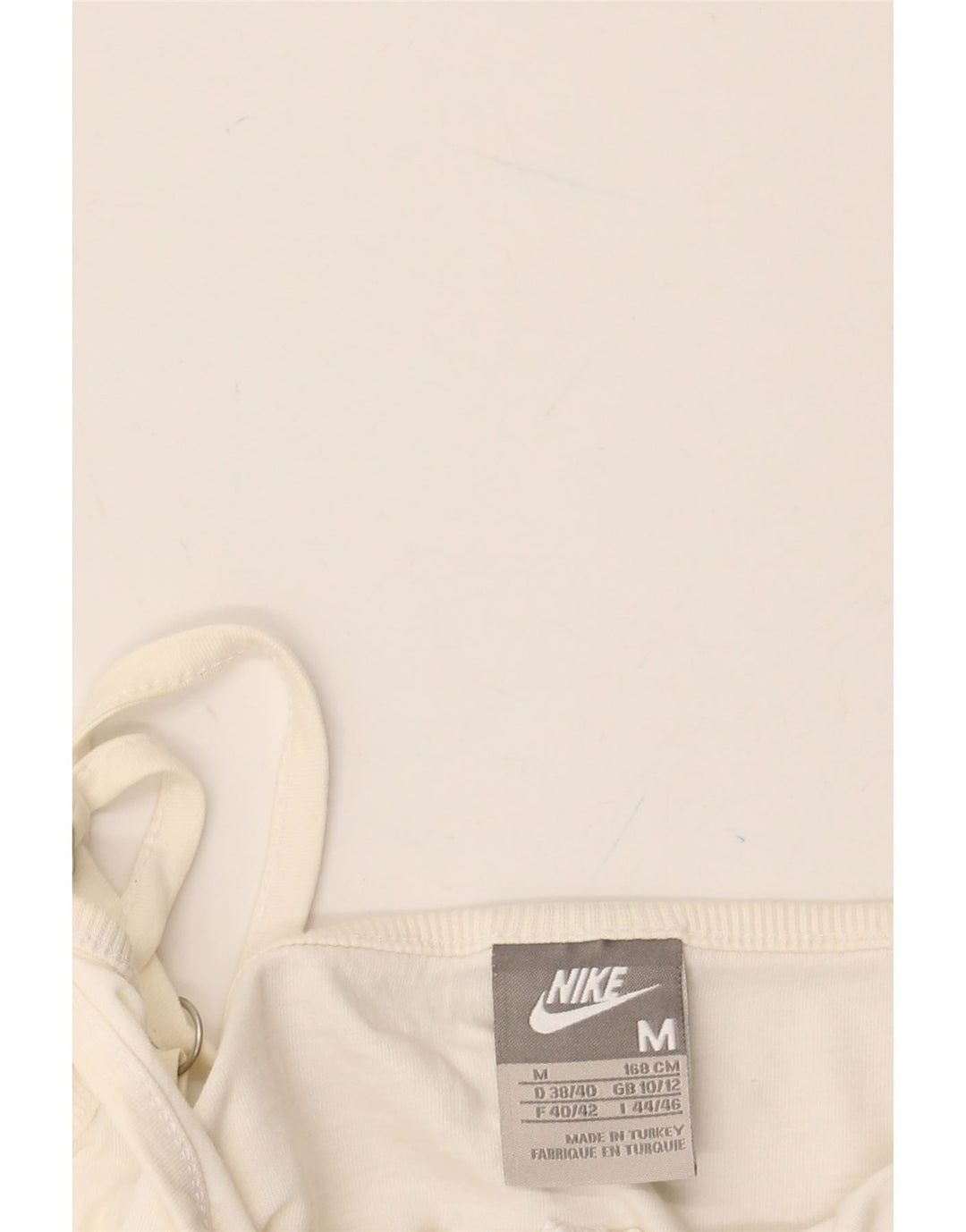 NIKE Haut court graphique pour femme UK 10/12 Blanc cassé moyen