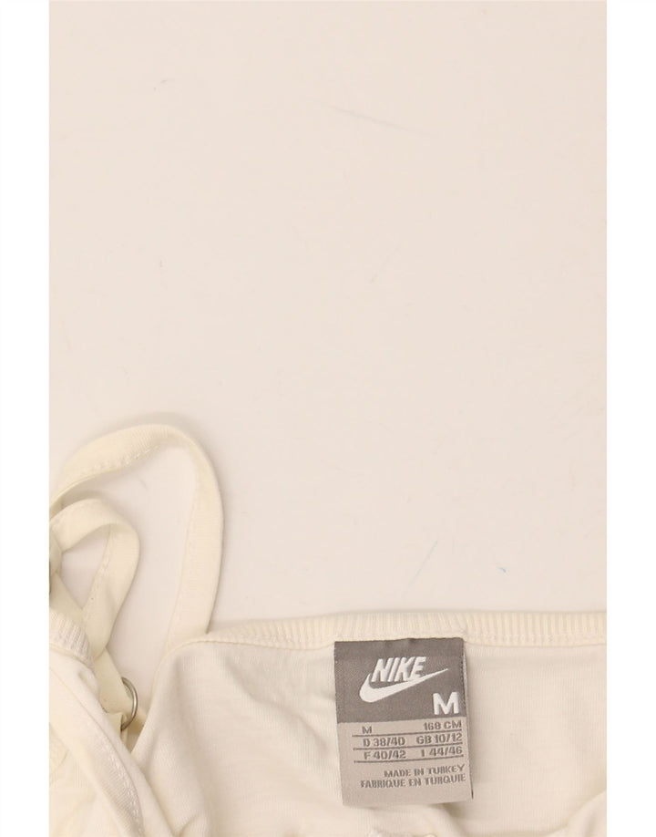 NIKE Haut court graphique pour femme UK 10/12 Blanc cassé moyen