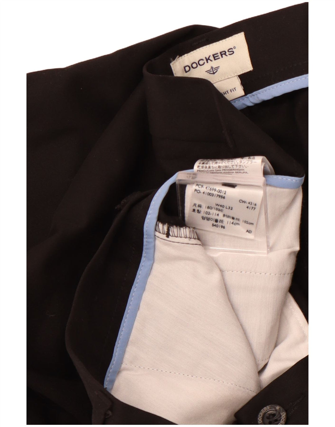 DOCKERS Pantalon Chino Droit Homme W40 L32 Noir Coton