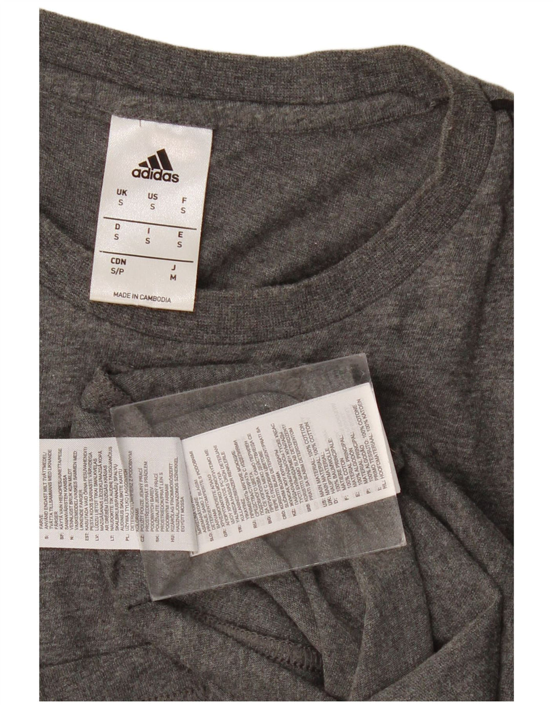 ADIDAS T-Shirt Graphique Homme Petit Gris Coton
