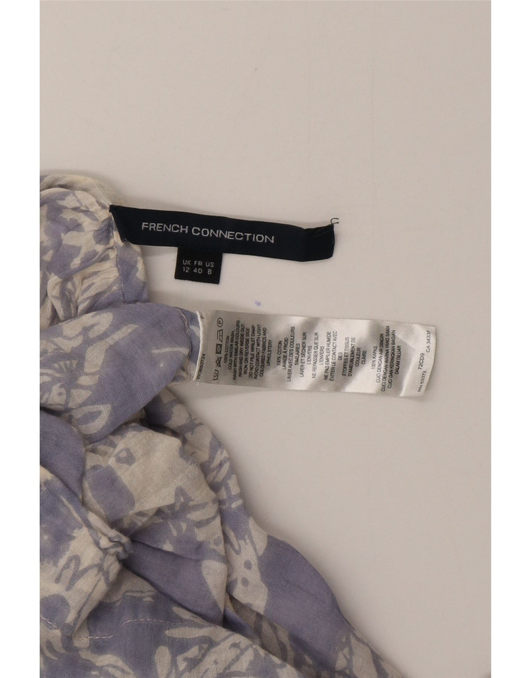 FRENCH CONNECTION Chemisier à manches 3/4 pour femme UK 12 Bleu moyen floral