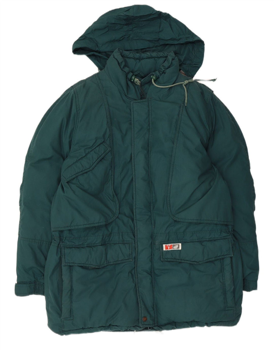 veste de ski rembourrée à capuche vintage pour hommes IT 54 2XL Polyester vert