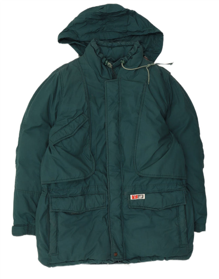 veste de ski rembourrée à capuche vintage pour hommes IT 54 2XL Polyester vert
