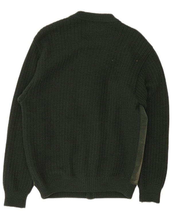Malagrida Pull Cardigan Homme Vert Moyen Argyle/Diamond Laine