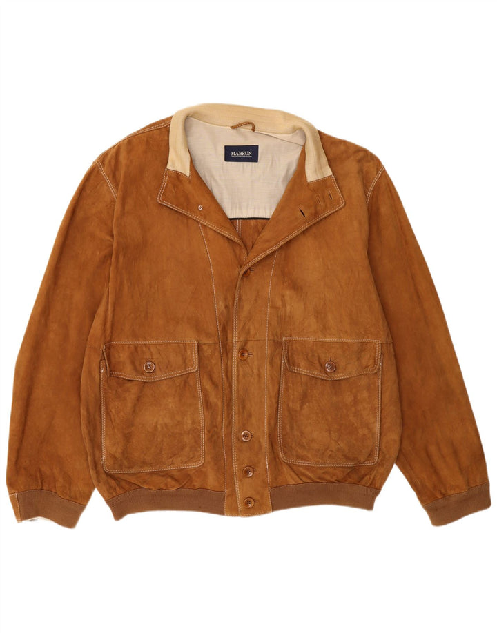 Mabrun Veste Bomber En Daim Homme IT 54 2XL Beige