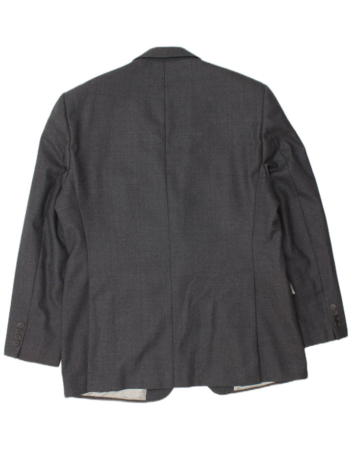 Aquascutum Veste Blazer 2 Boutons Homme UK 46 3XL Gris Laine