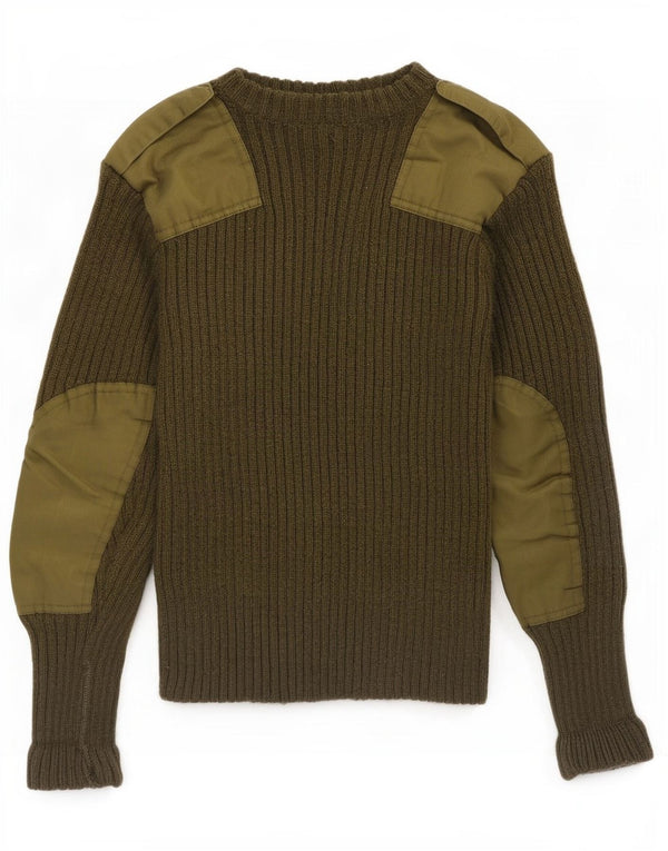 vintage Mens Militaire Crew Neck Jumper Sweater XS Kaki