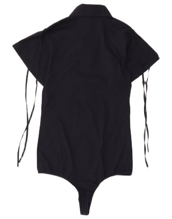 Patrizia Pepe Womens Shirt Playsuit IT 40 Small Navy Blue Cotton