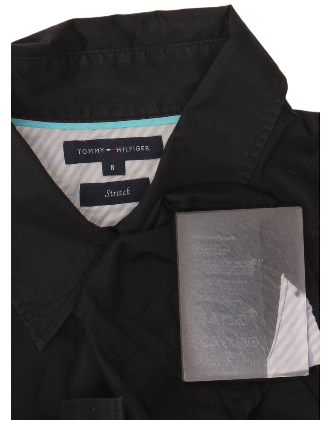 Tommy Hilfiger Chemise Stretch Femme US 8 Coton Noir Moyen