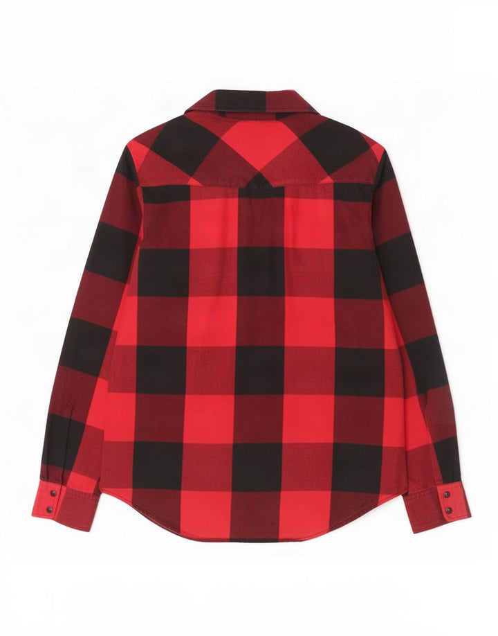 Zara Chemise en flanelle pour femme UK 10 Petit vichy rouge