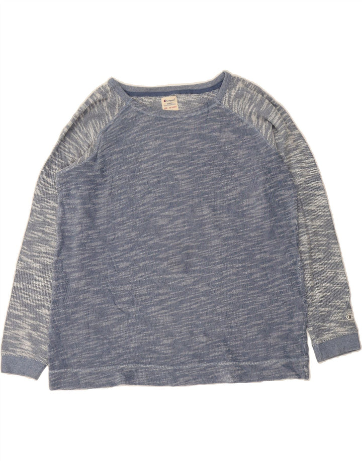 CHAMPION Womens Sweatshirt Jumper UK 20 2XL Blue Flecked Vintage Champion and Second-Hand Champion from Messina Hembry 