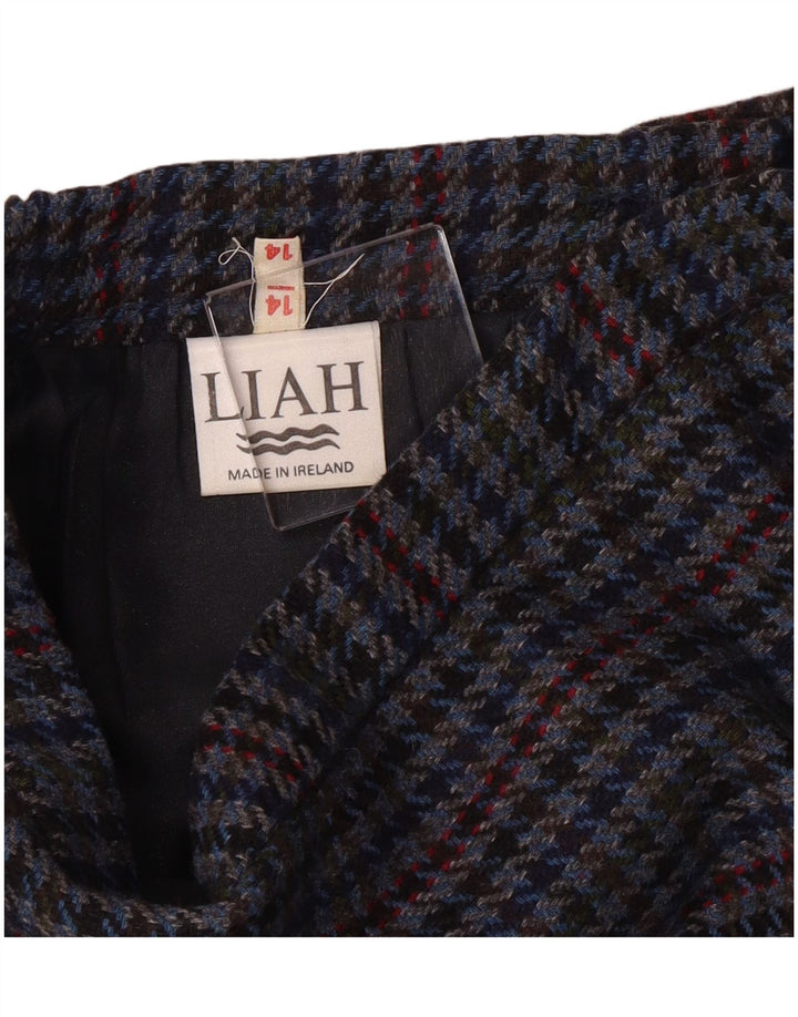 jupe crayon femme vintage UK 14 Medium W28 Blue Houndstooth