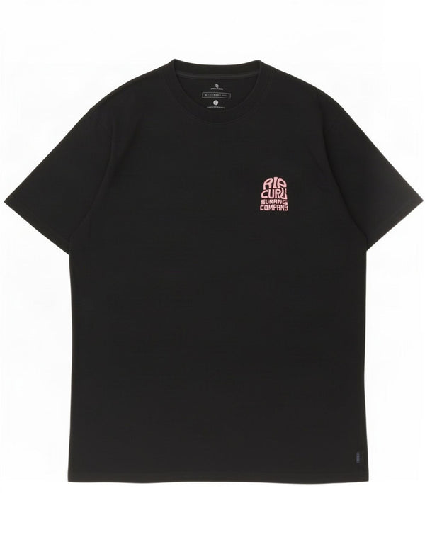 Rip Curl T-shirt coupe standard pour hommes, grand, en coton noir