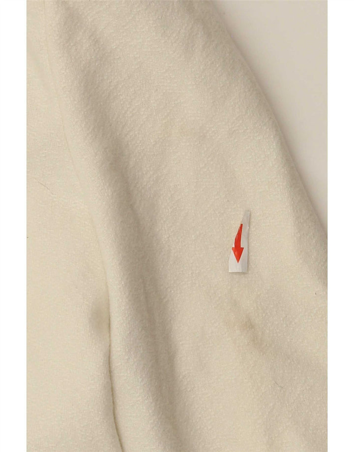 veste boléro femme vintage UK 10 petit polyester blanc cassé