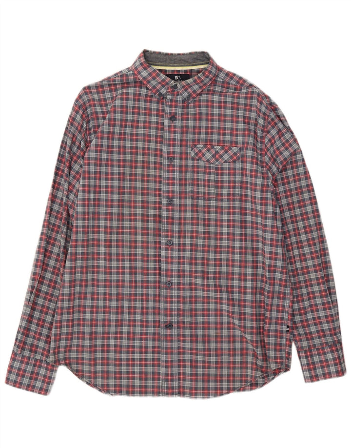 Nautica Chemise Homme Bleu Moyen Carreaux Coton