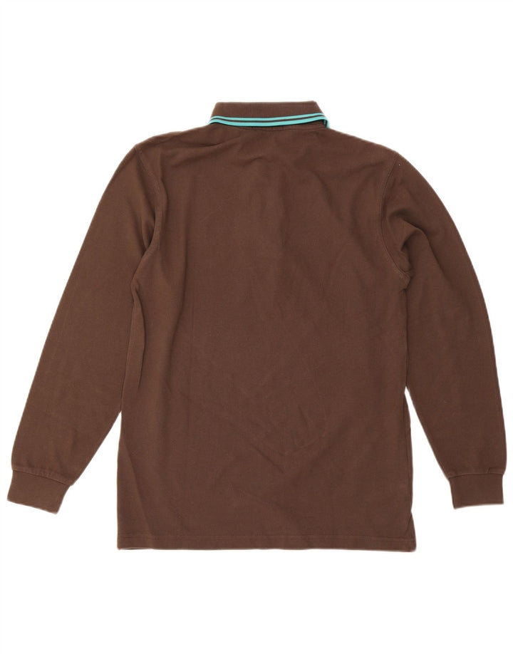 Fred Perry Polo à manches longues pour homme Petit coton marron