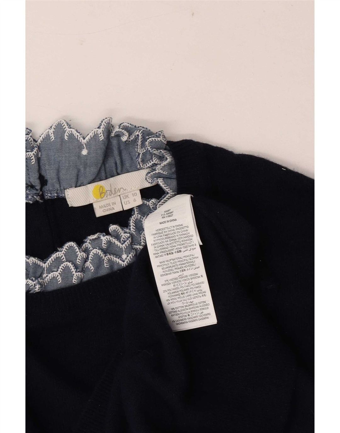 Boden Pull surdimensionné à col roulé pour femme UK 10 Small Bleu marine