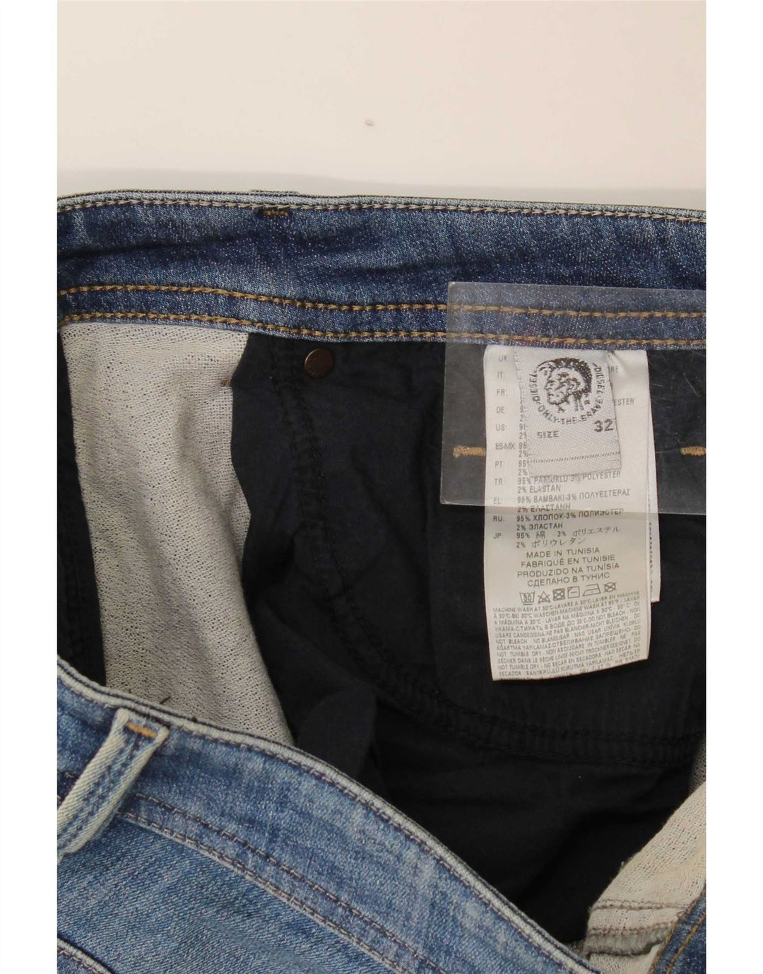 Diesel Jean Slim W32 L31 Homme Bleu Coton