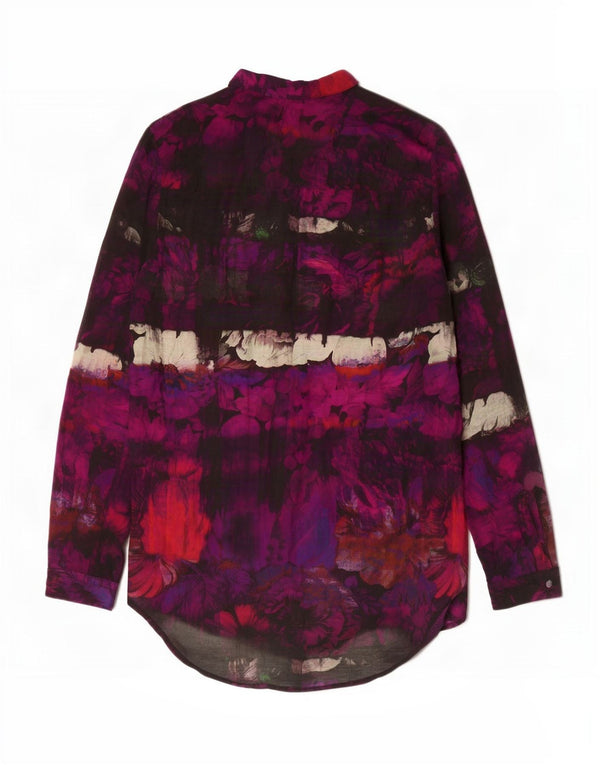 Hugo Boss Chemise longue pour femme UK 10 Petit coton floral violet
