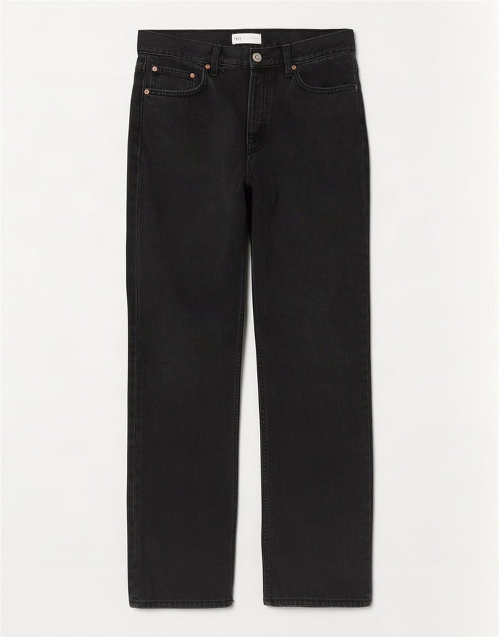 Zara Jean droit femme EU 40 Medium W30 L29 bleu marine coton