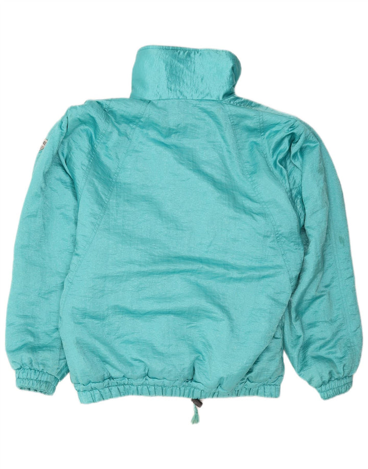 VINTAGE Veste coupe-vent femme IT 46 Large Bleu Polyamide