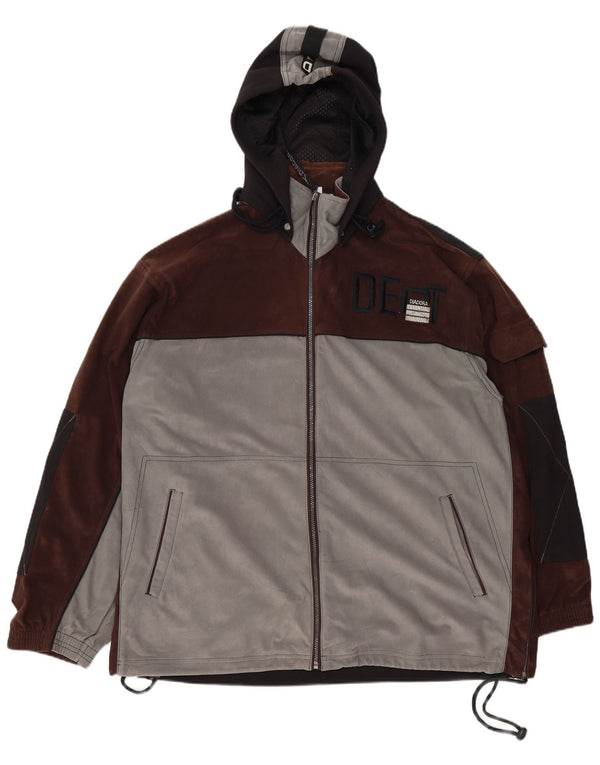 Diadora Veste de survêtement à capuche graphique pour hommes UK 46 2XL Gris Colorblock