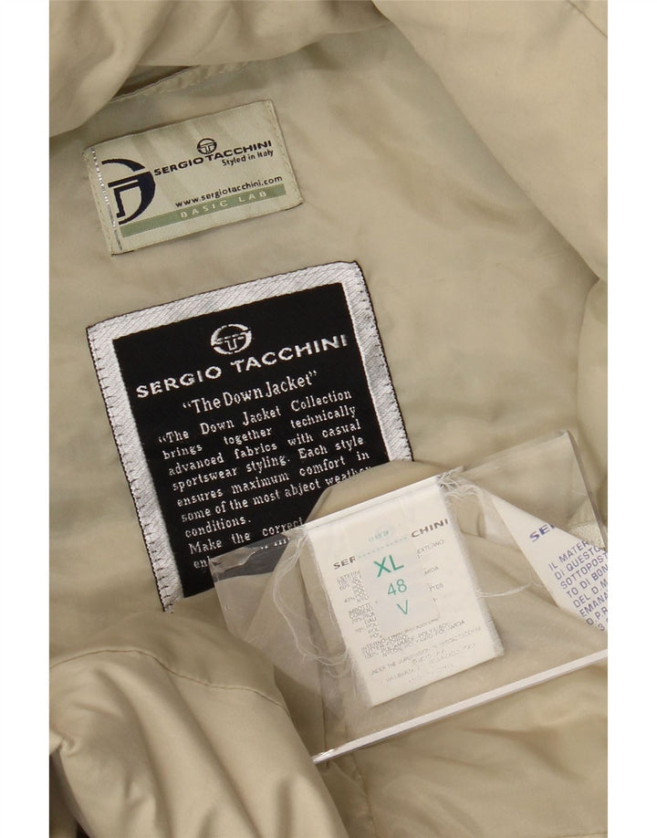 SERGIO TACCHINI Manteau matelassé à capuche surdimensionné pour femme UK 48 XL Beige