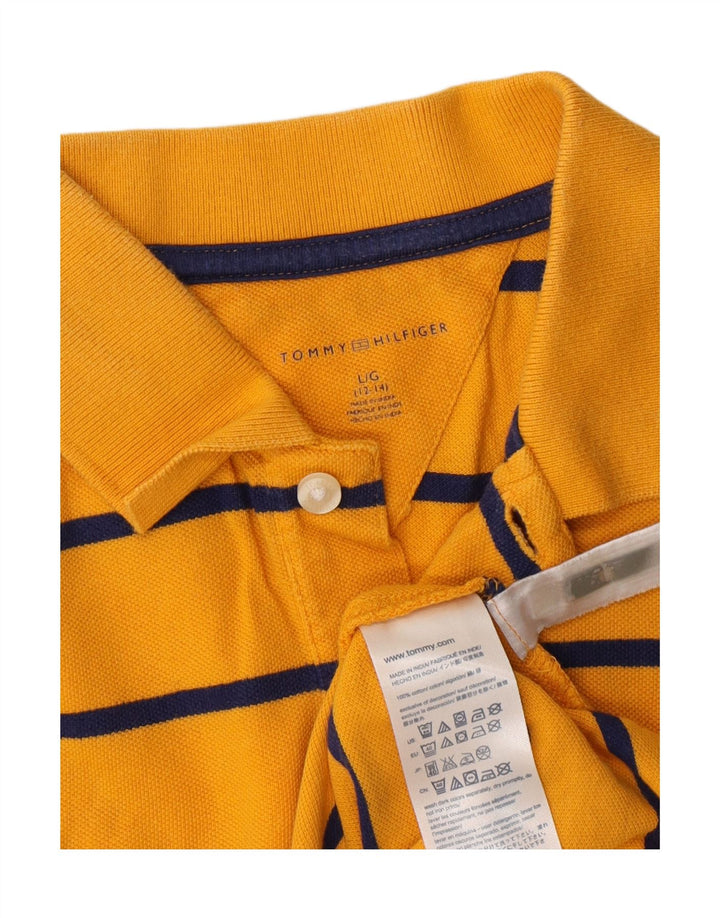 TOMMY HILFIGER Polo Garçon 12-13 ans Grand Jaune Rayé Coton