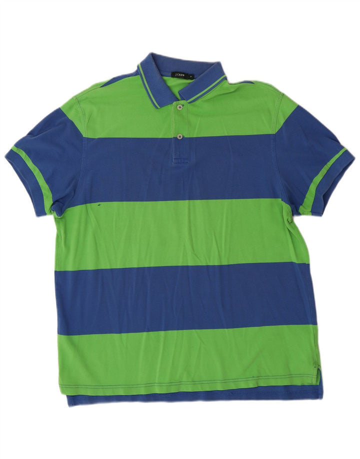 J. CREW Mens Polo Shirt Medium Green Colourblock