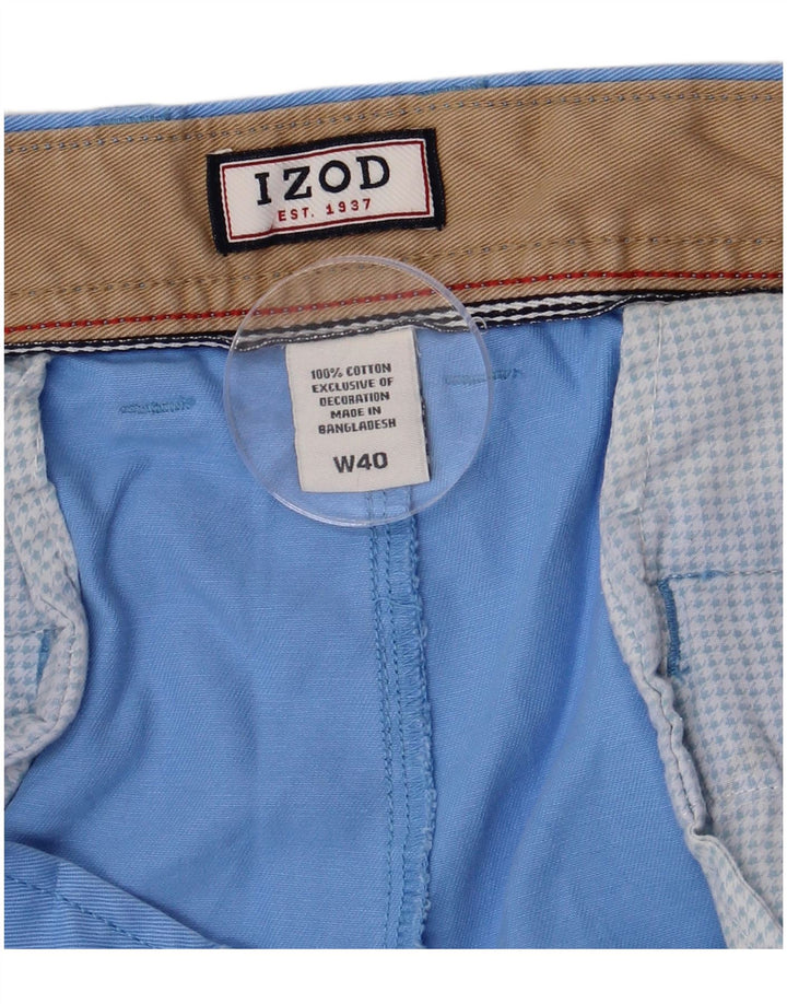 Izod Short Chino Homme W40 XL Bleu Coton