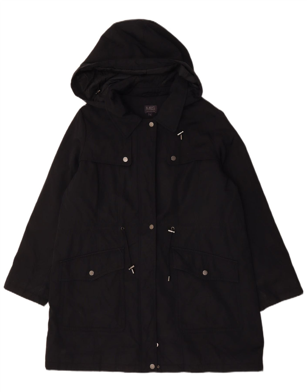 Marks & Spencer Veste parka surdimensionnée à capuche pour femme UK 16 Large Noir