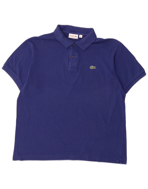 Lacoste Polo coupe classique pour homme Taille 6 XL Bleu Coton