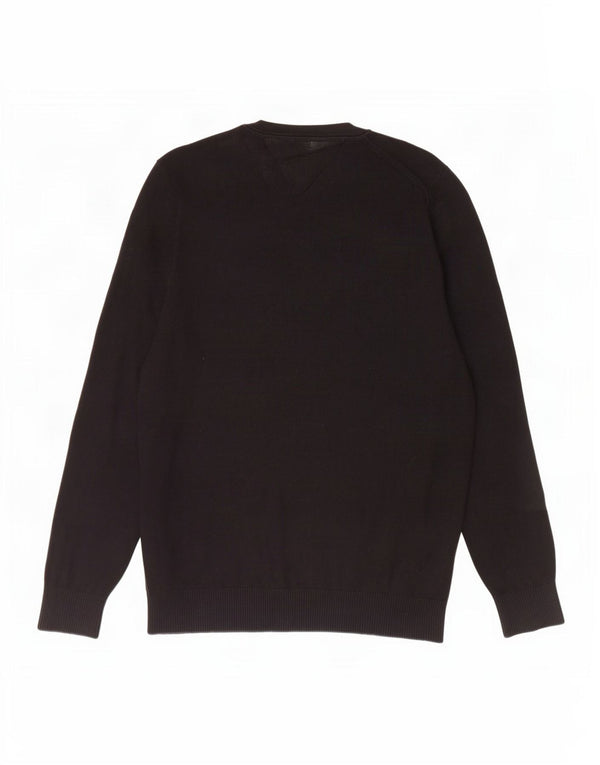 Tommy Hilfiger Pull à col rond pour homme en coton noir Large