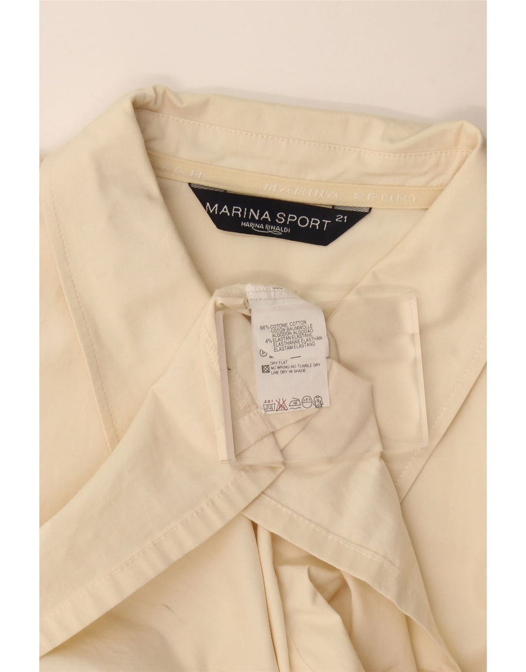 Marina Rinaldi Chemise à manches courtes femme Taille 21 Coton beige moyen