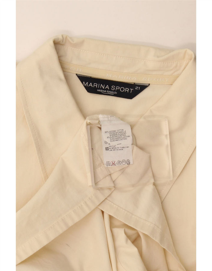 Marina Rinaldi Chemise à manches courtes femme Taille 21 Coton beige moyen