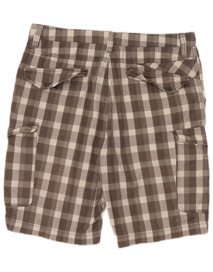 Quiksilver Short cargo W32 en coton à carreaux marron moyen pour homme