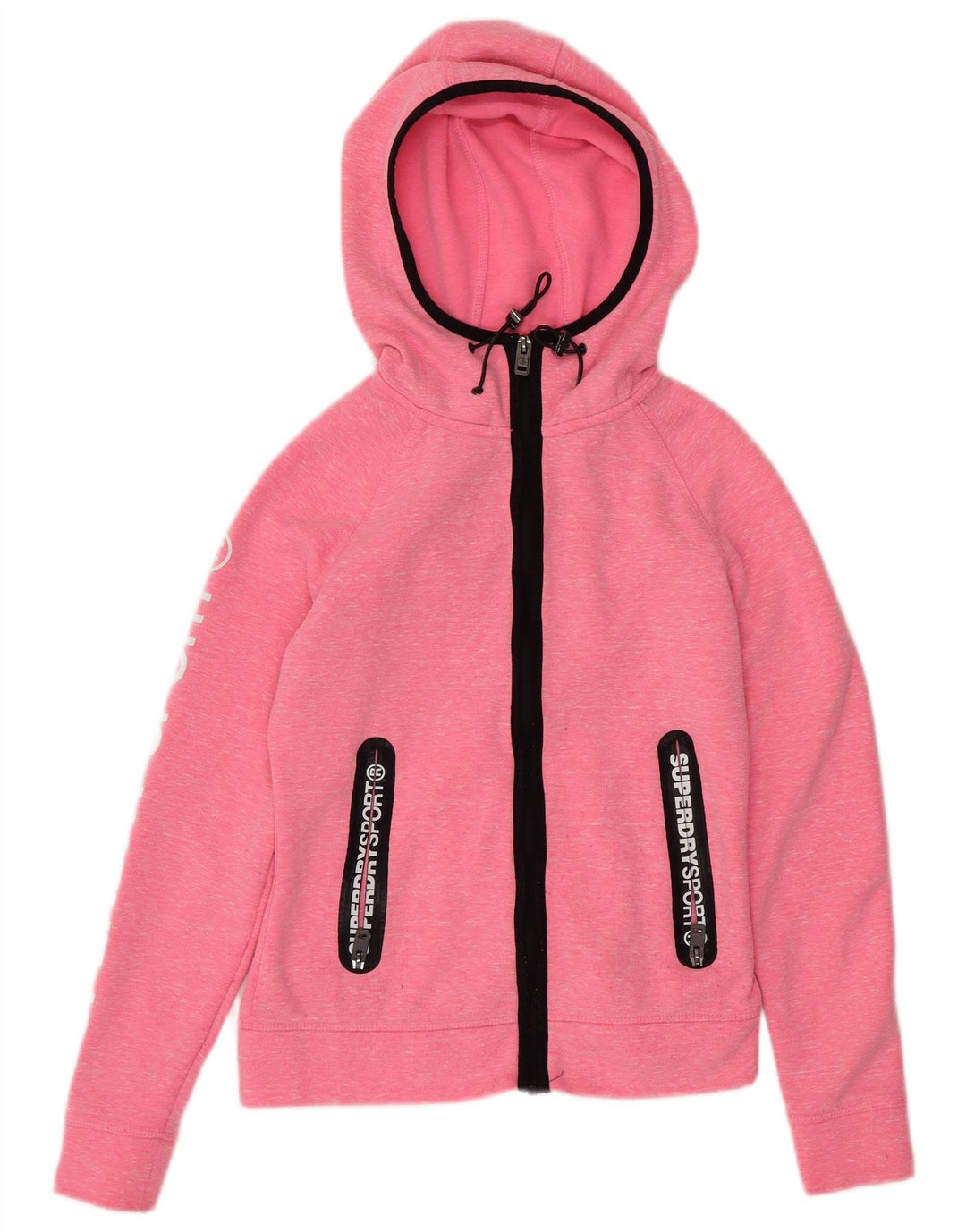 SUPERDRY Pull à capuche zippé coupe ample pour femme UK 6 XS Rose moucheté