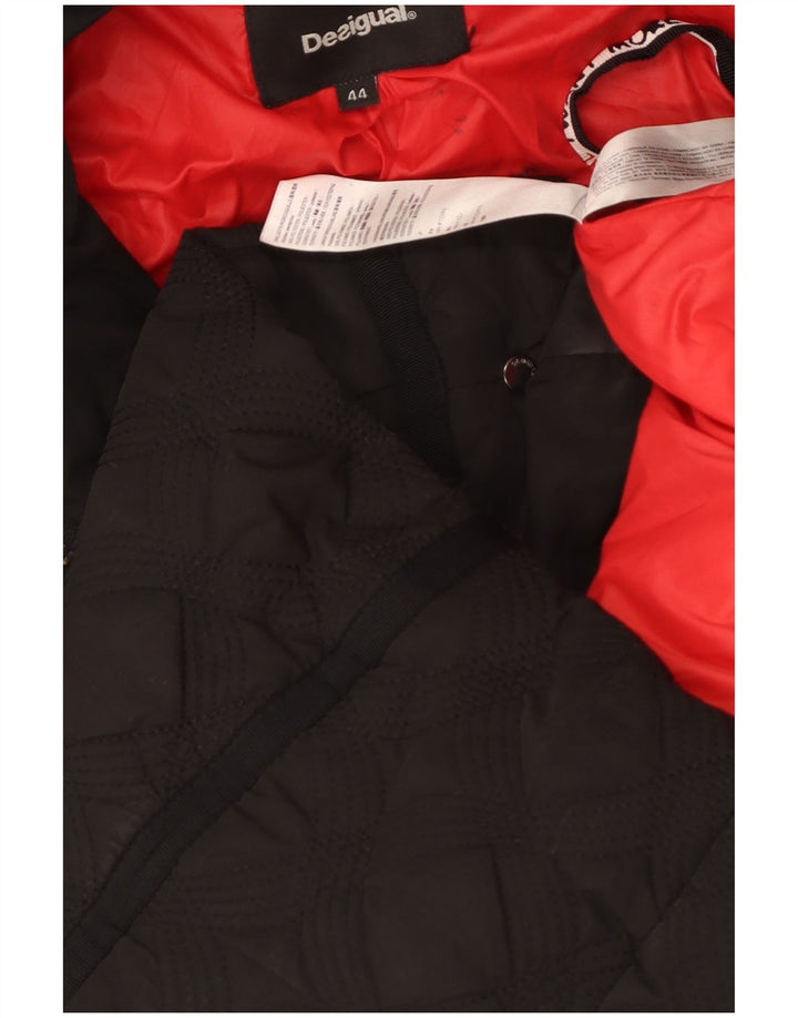 Desigual Manteau matelassé à capuche pour femme EU 44 XL Noir Polyester