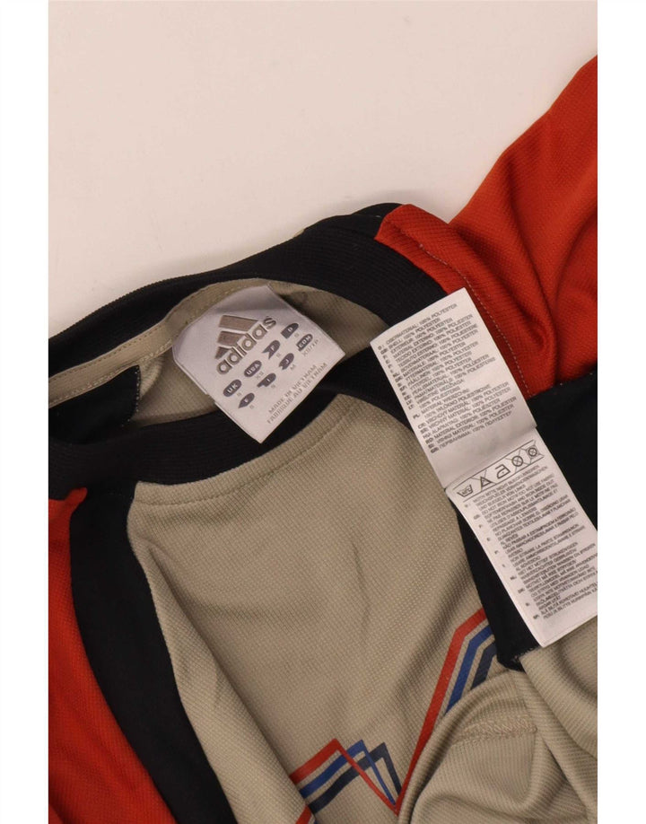 Adidas Haut graphique à manches longues pour homme Petit polyester beige colour block