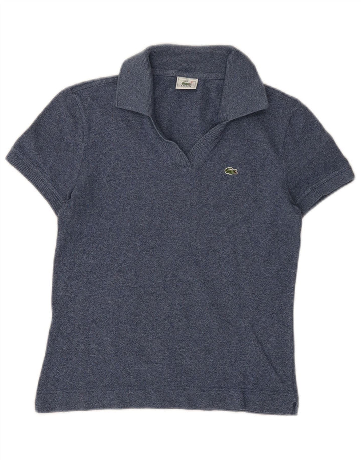 Lacoste Polo Femme Taille 40 Coton Moucheté Bleu Marine Moyen