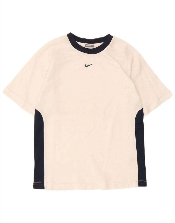Nike T-shirt pour garçon 10-11 ans Blanc moyen Polyester colour block