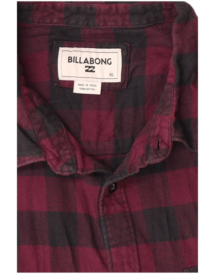 Billabong Chemise en flanelle pour homme XL en coton vichy marron