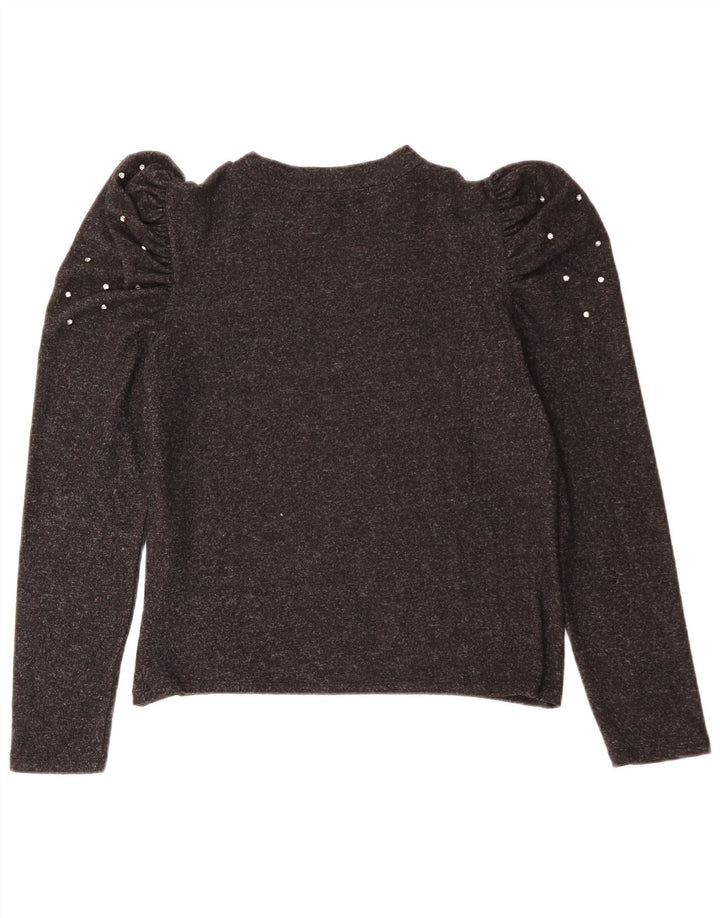 ZARA Femme Top Manches Longues UK 14 Large Gris